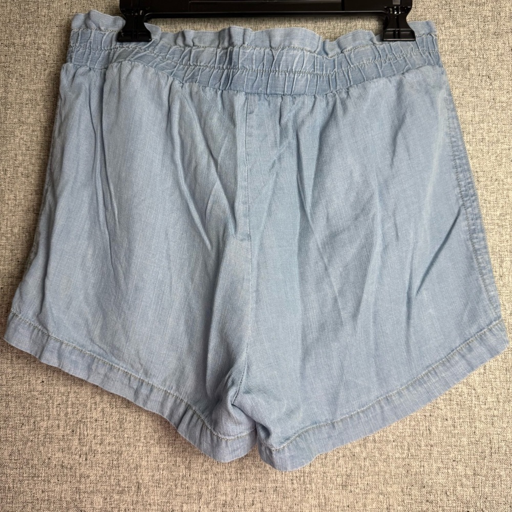 Jolt‎ Denim Blue Women's Shorts Paper Bag Tie Waist Size Med/Large Linen Blend - Picture 2 of 4